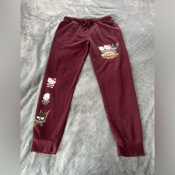 Hello Kitty Maroon Joggers - Picture 1 of 6